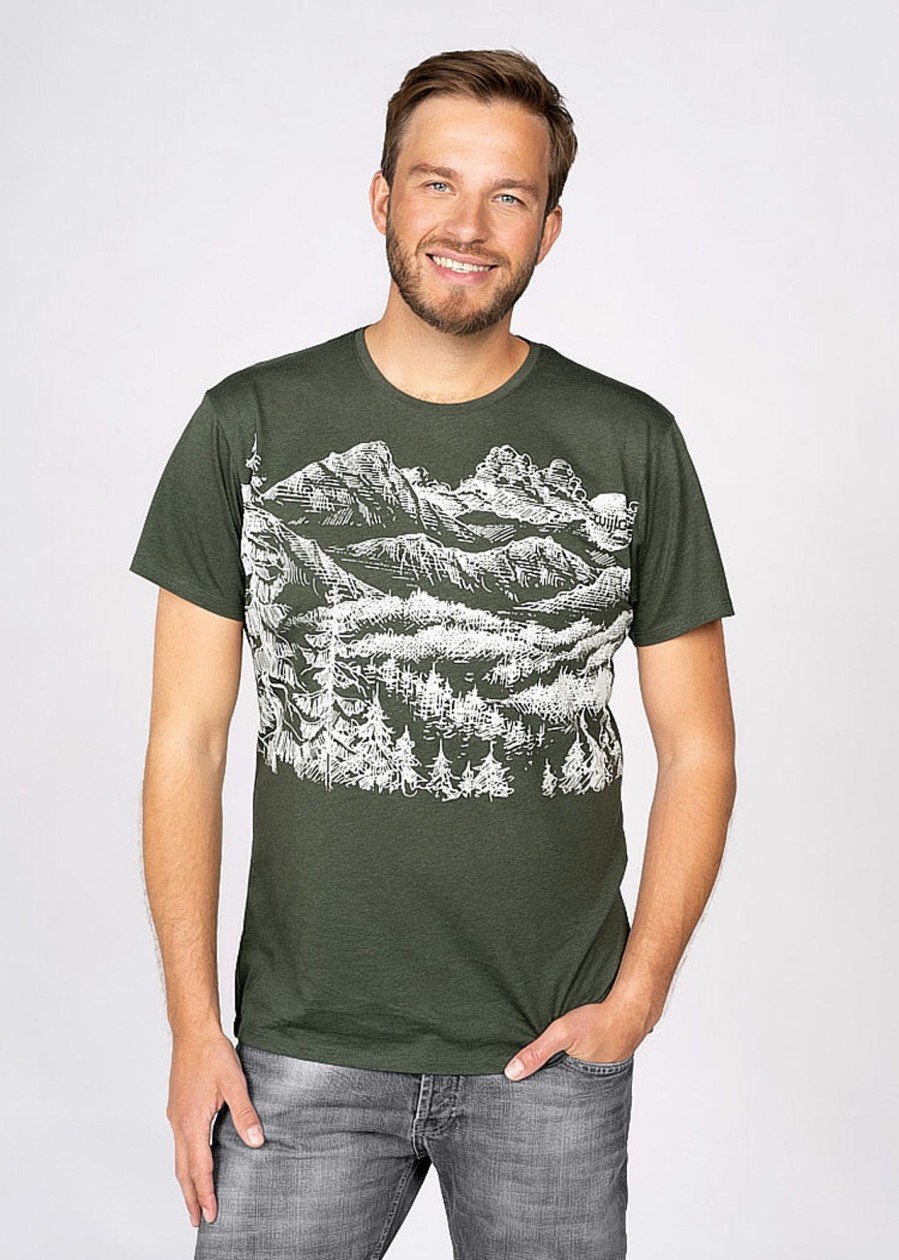 Herren wijld Motiv Shirts | Herren Landscape Woodshirt