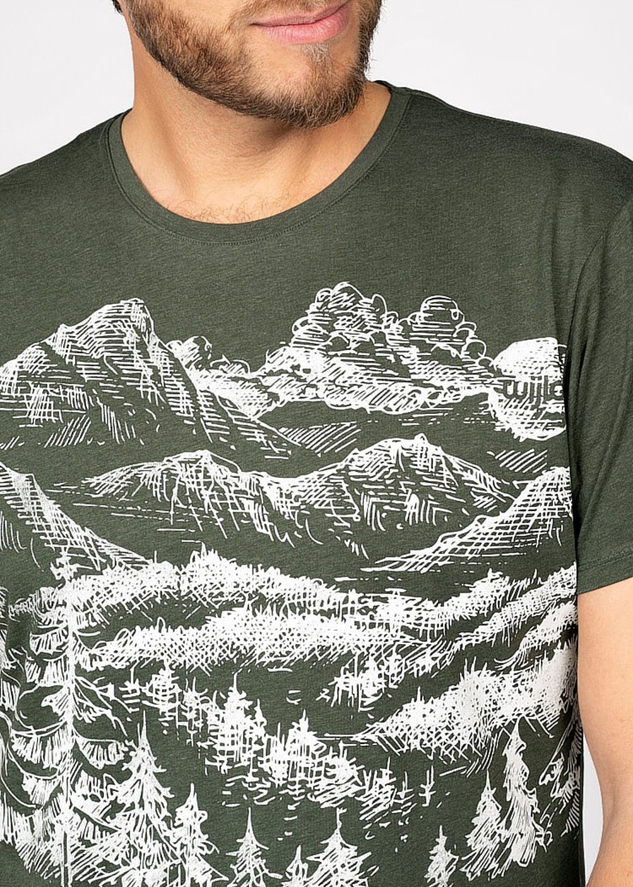 Herren wijld Motiv Shirts | Herren Landscape Woodshirt