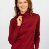 Damen wijld Langarmshirts | Damen Rollkragen Langarmshirt Merlot