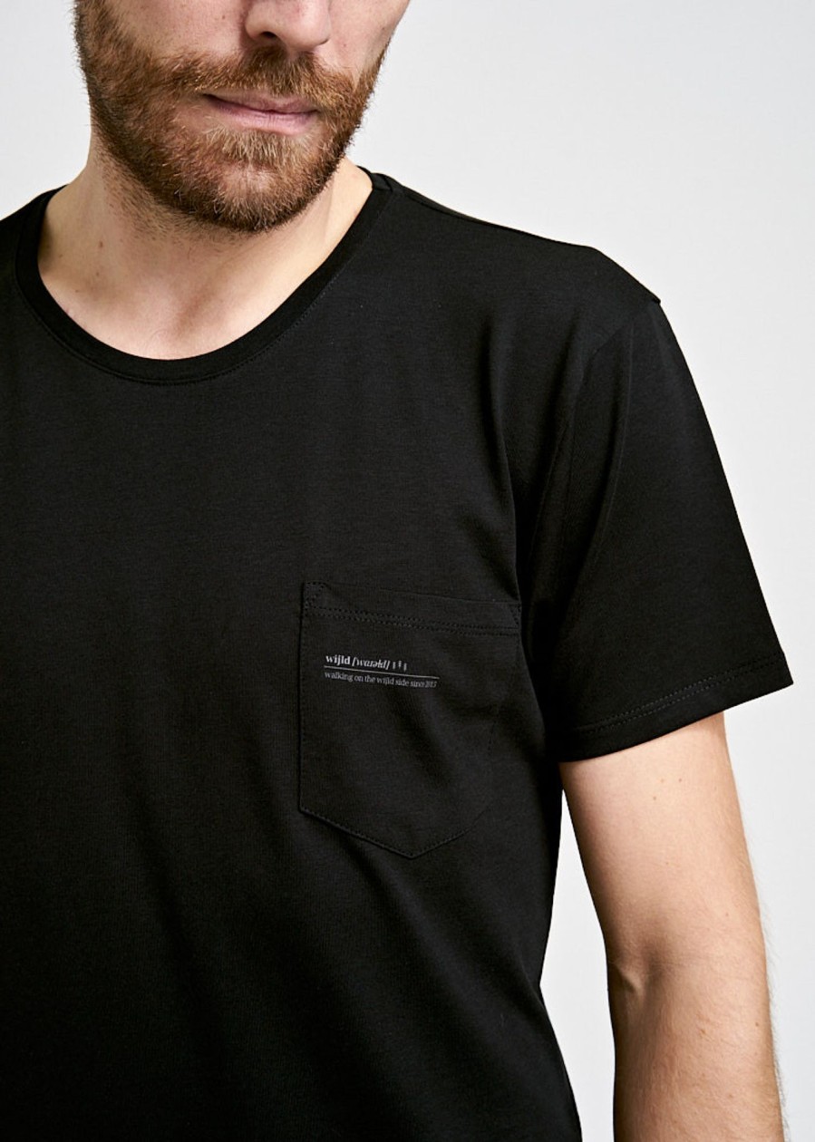 Herren wijld T-Shirts | Herren Pocket Woodshirt Black