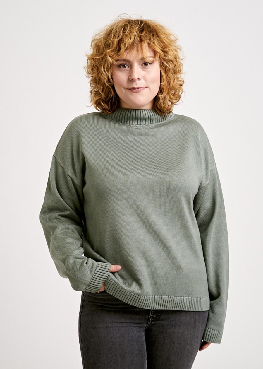 Damen wijld Pullover | Damen Strickpullover Agave Green