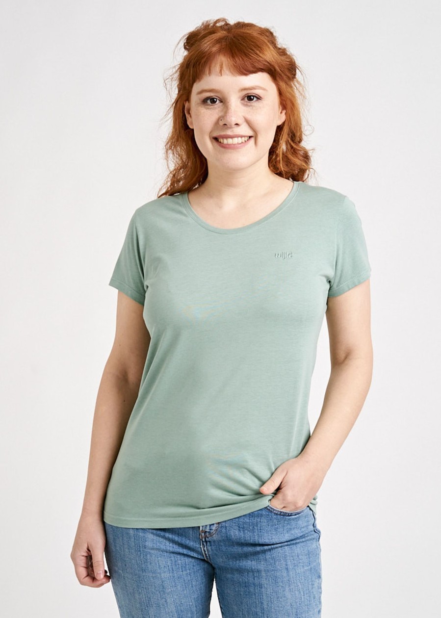 Damen wijld T-Shirts | Damen Woodshirt Slim Green Bay