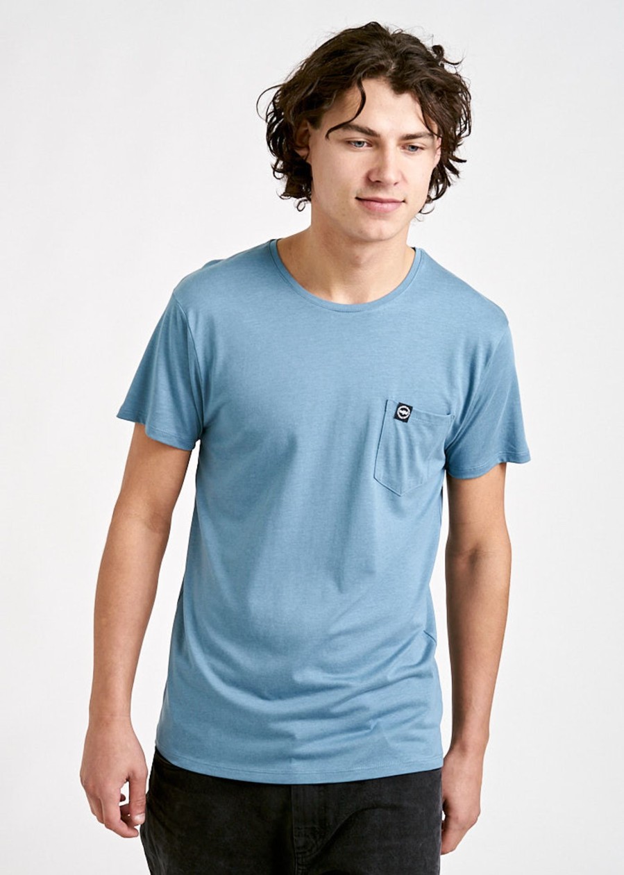 Herren wijld T-Shirts | Herren Pocket Woodshirt Blue Stone