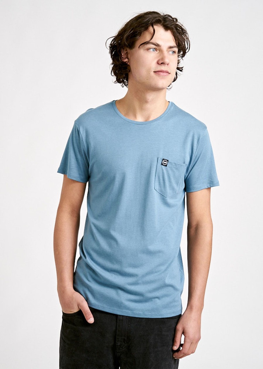 Herren wijld T-Shirts | Herren Pocket Woodshirt Blue Stone