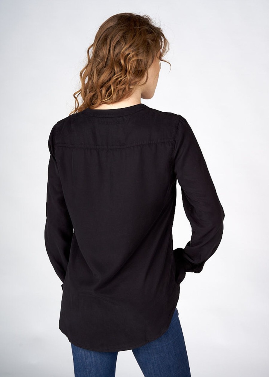 Damen wijld Blusen | Damen Bluse Mit V-Ausschnitt Black