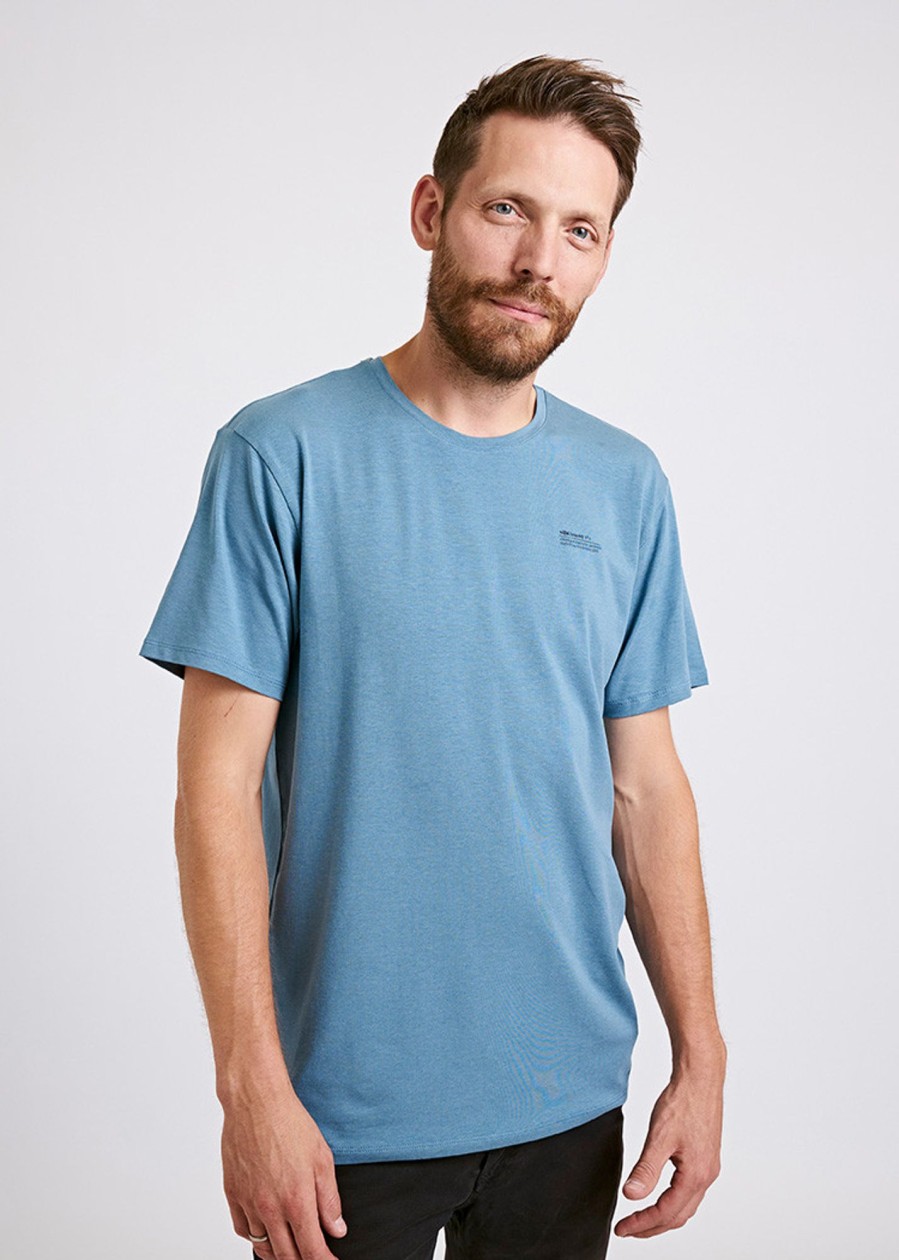 Herren wijld T-Shirts | Herren Woodshirt Loose Tee Blue Stone