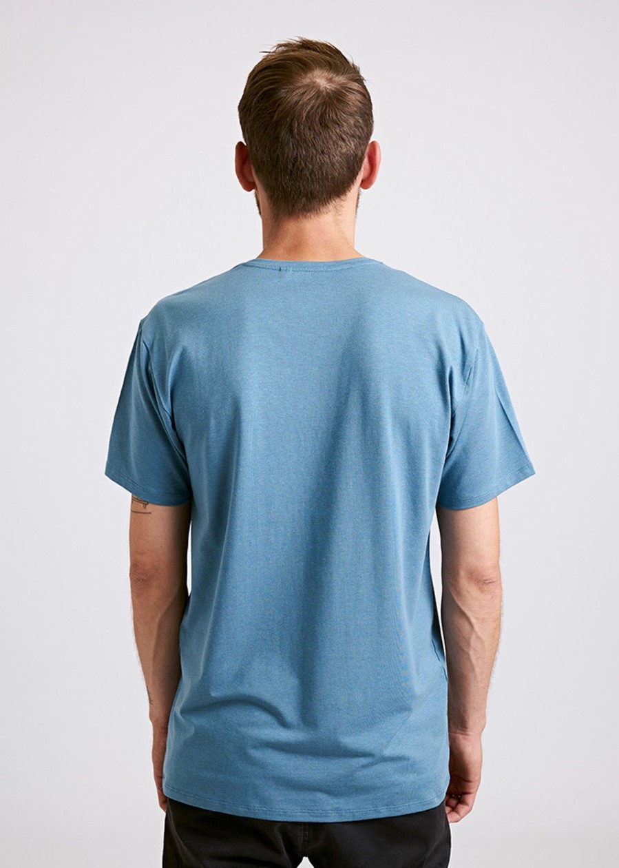 Herren wijld T-Shirts | Herren Woodshirt Loose Tee Blue Stone