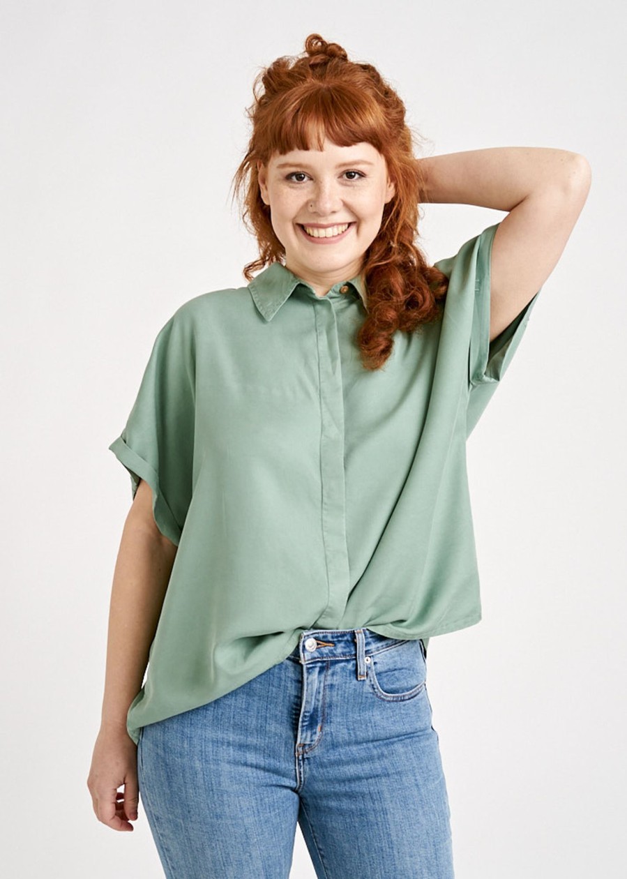 Damen wijld Blusen | Damen Twill Bluse Green Bay