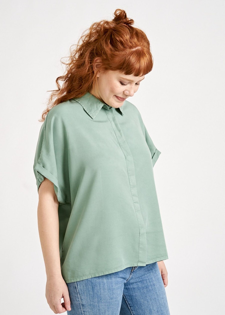 Damen wijld Blusen | Damen Twill Bluse Green Bay