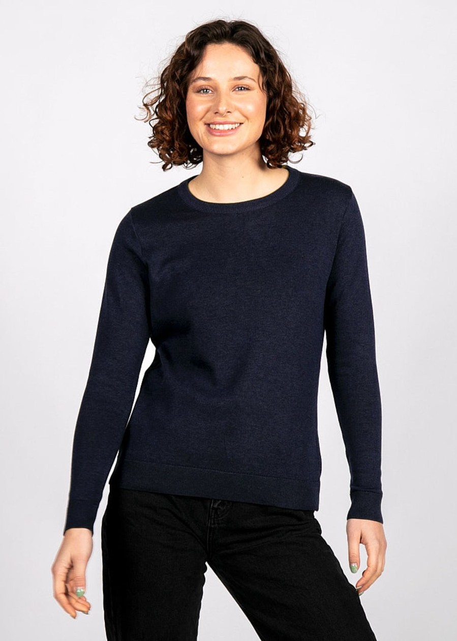 Damen wijld Pullover | Damen Tule Strickpullover Indigo Blue