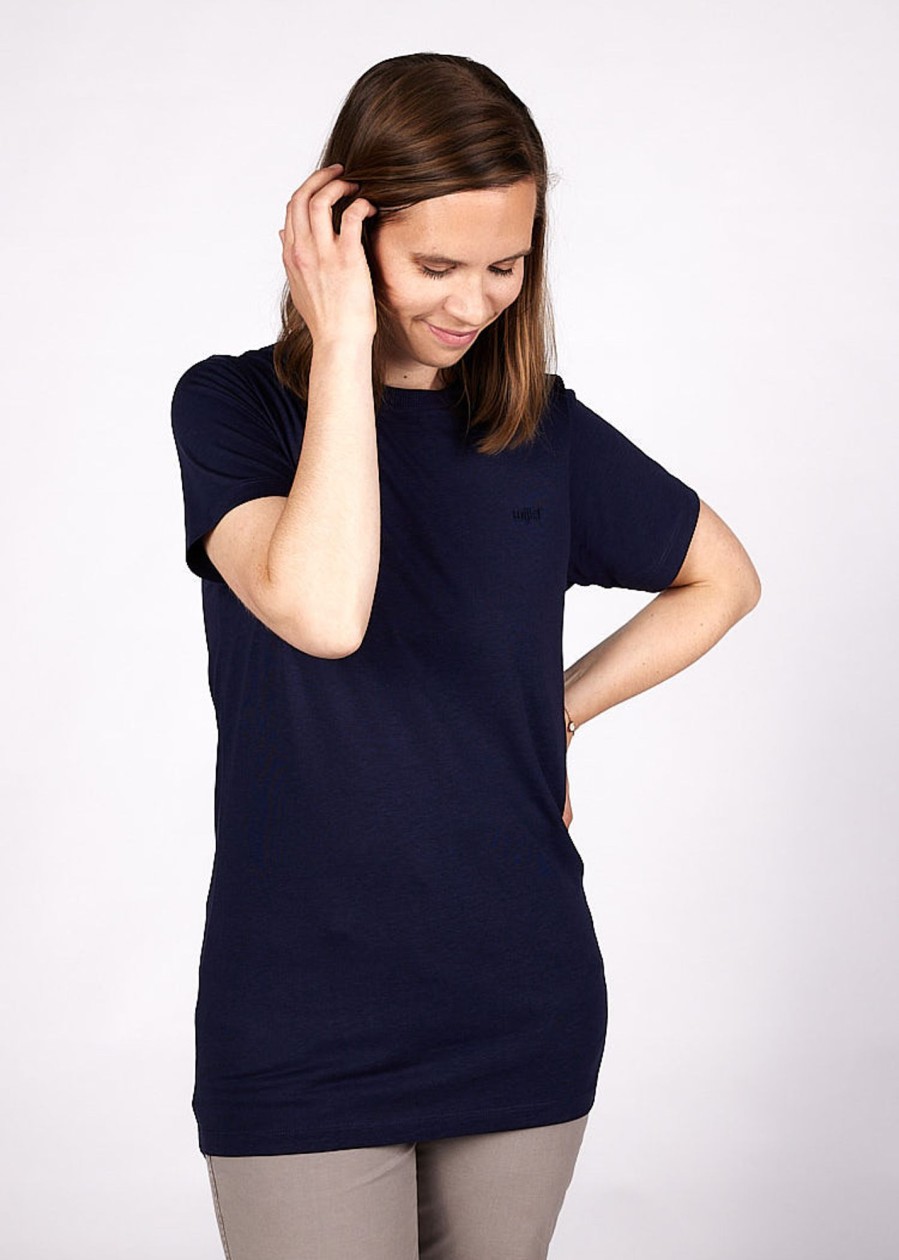 Damen wijld T-Shirts | Damen Woodshirt Lang Maritim Blue