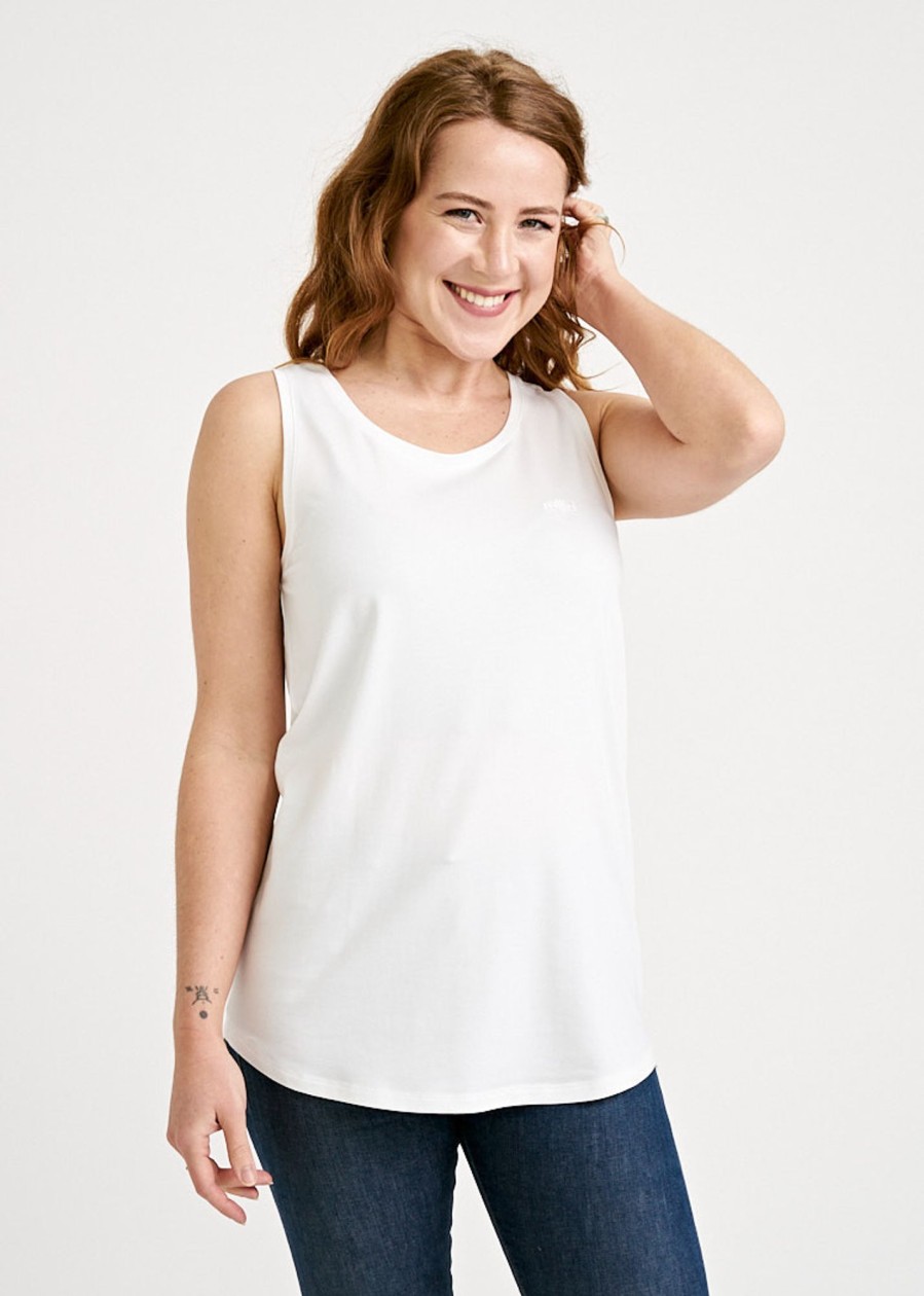 Damen wijld Tops | Damen Sleeveless Top Long Bright White