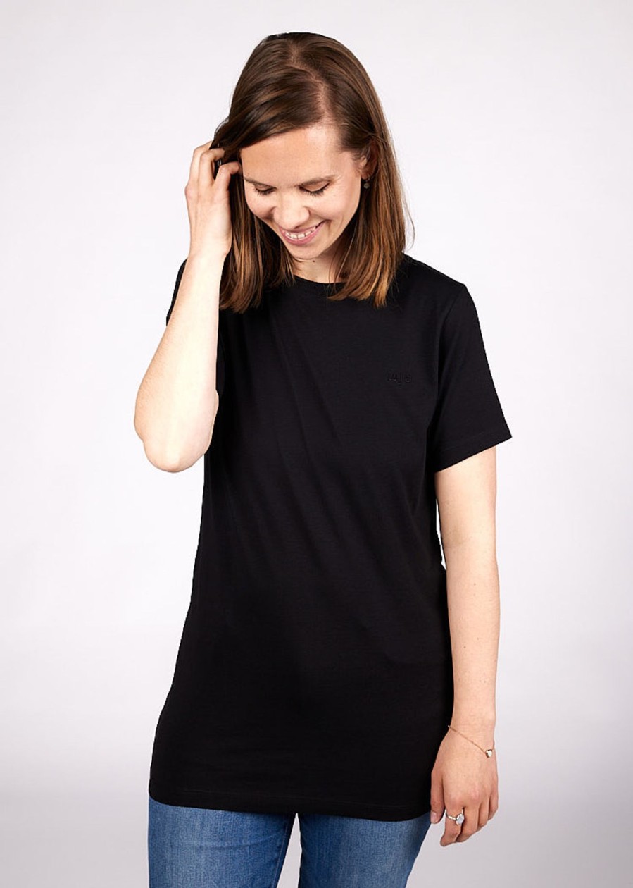 Damen wijld T-Shirts | Damen Woodshirt Lang Black