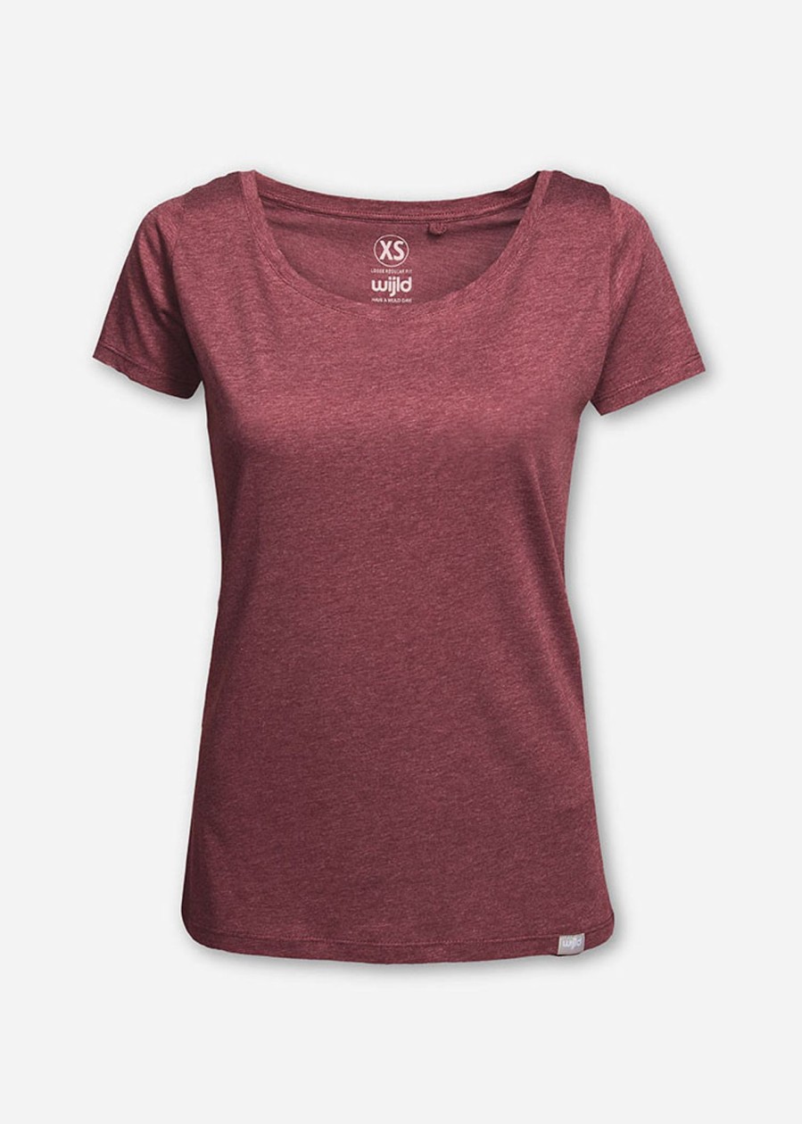 Damen wijld T-Shirts | Damen Woodshirt Regular Red Melange