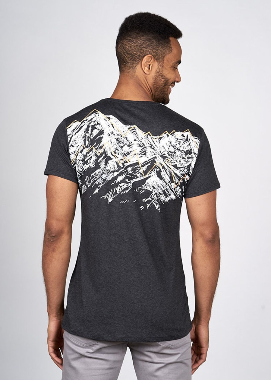 Herren wijld Motiv Shirts | Herren Mountainscape Woodshirt