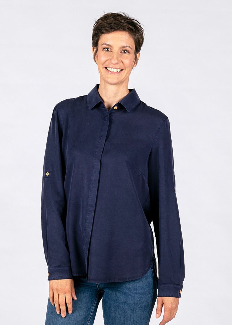 Damen wijld Blusen | Damen Bluse Maritim Blue