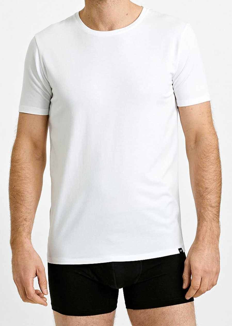 Herren wijld T-Shirts | Herren Underwear Woodshirt Bright White