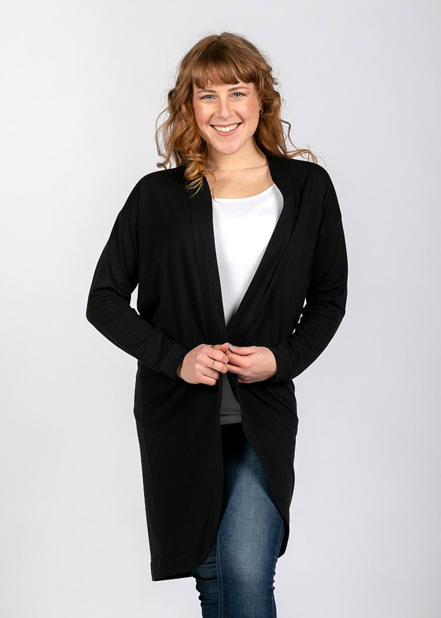 Damen wijld Cardigans | Damen Jersey Maxi Cardigan Black