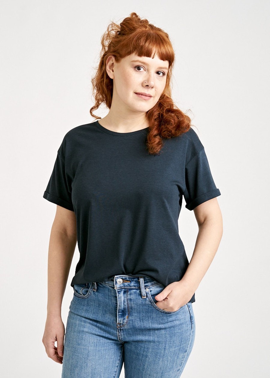 Damen wijld T-Shirts | Damen Woodshirt Turn Up Carbon