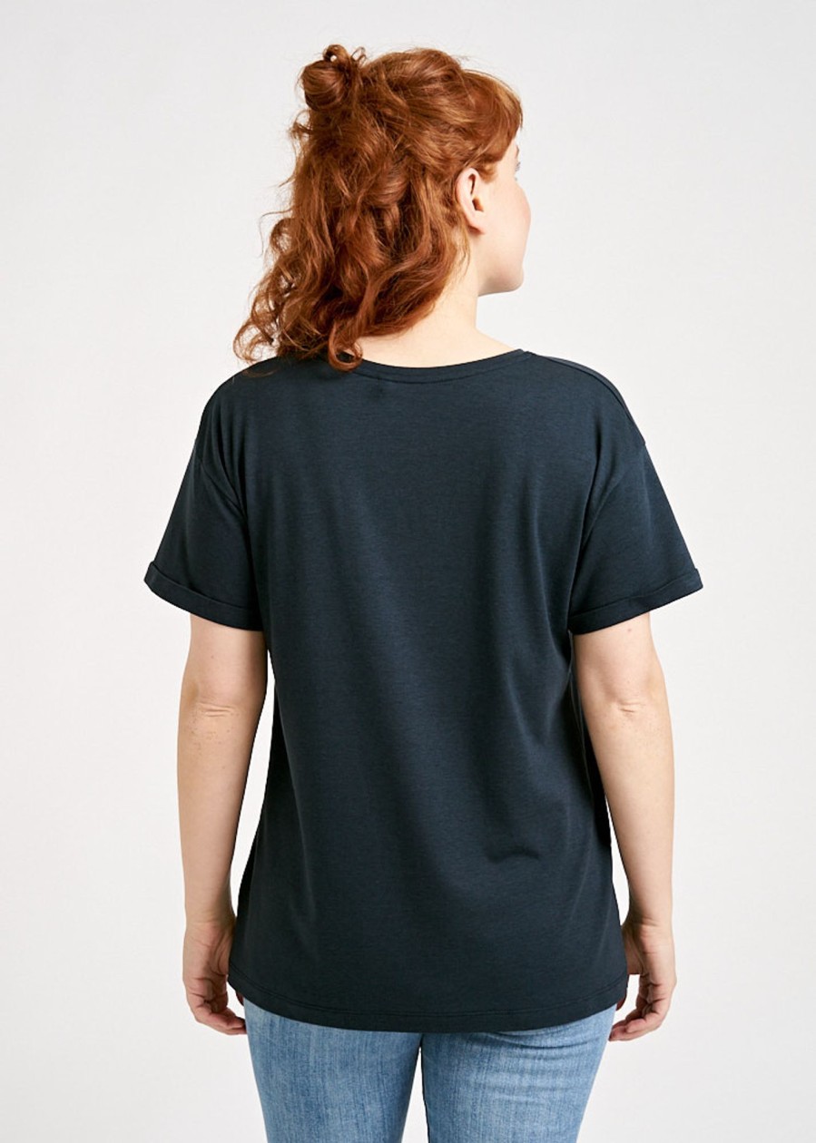 Damen wijld T-Shirts | Damen Woodshirt Turn Up Carbon