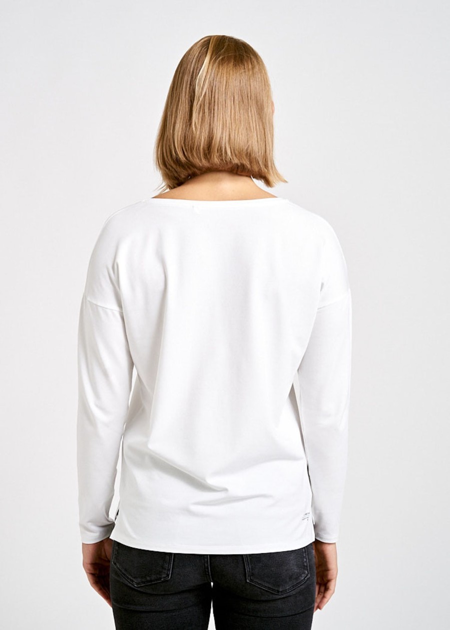 Damen wijld Langarmshirts | Damen Langarmshirt Bright White Longer