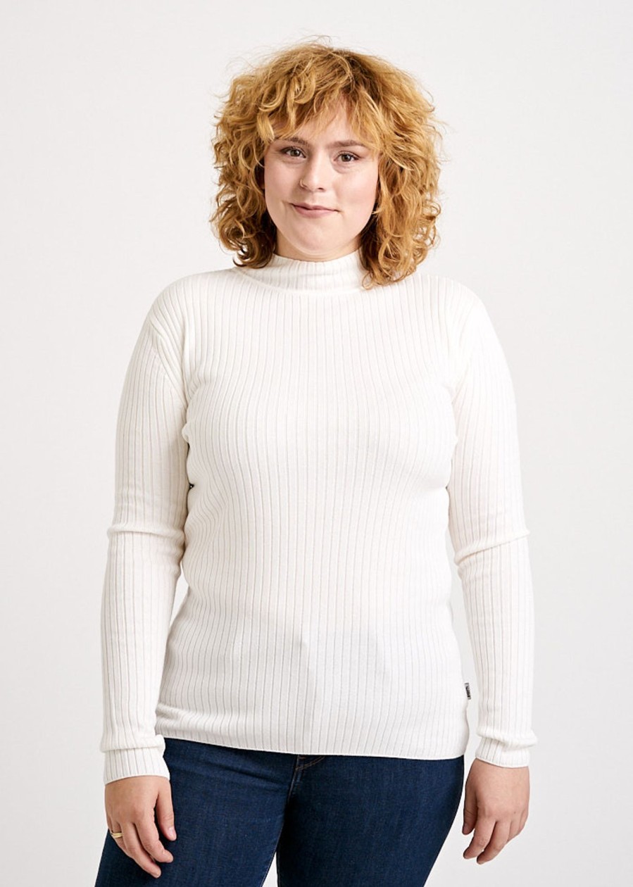 Damen wijld Pullover | Damen Rollkragen Strickpullover Ivory