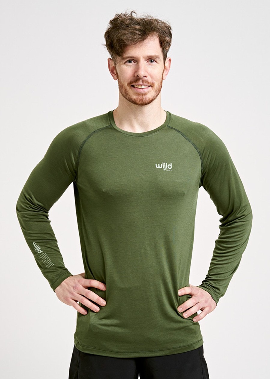 Herren wijld Shirts & Tops | Herren Sport Langarmshirt Olive