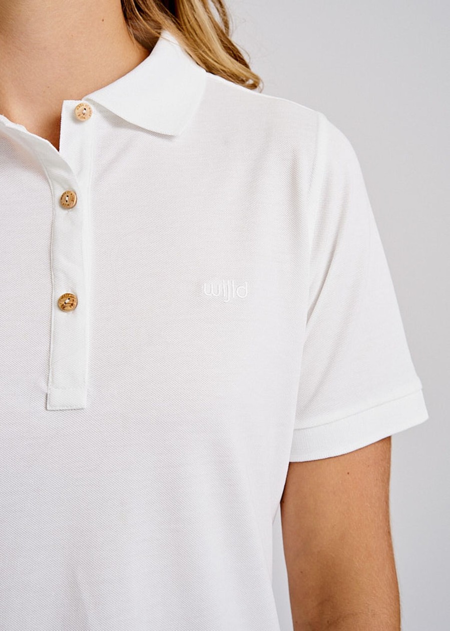 Damen wijld Poloshirts | Damen Polo-Shirt Bright White