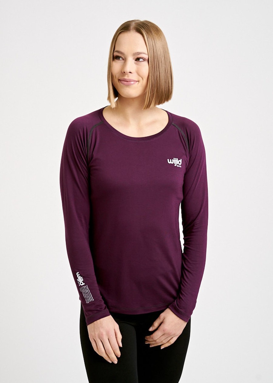 Damen wijld Shirts & Tops | Damen Sport Langarmshirt Purple