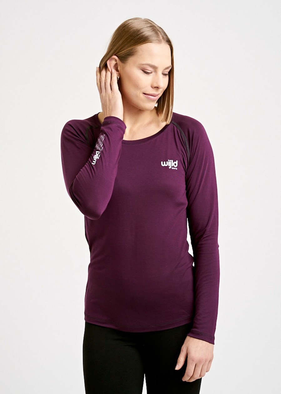 Damen wijld Shirts & Tops | Damen Sport Langarmshirt Purple