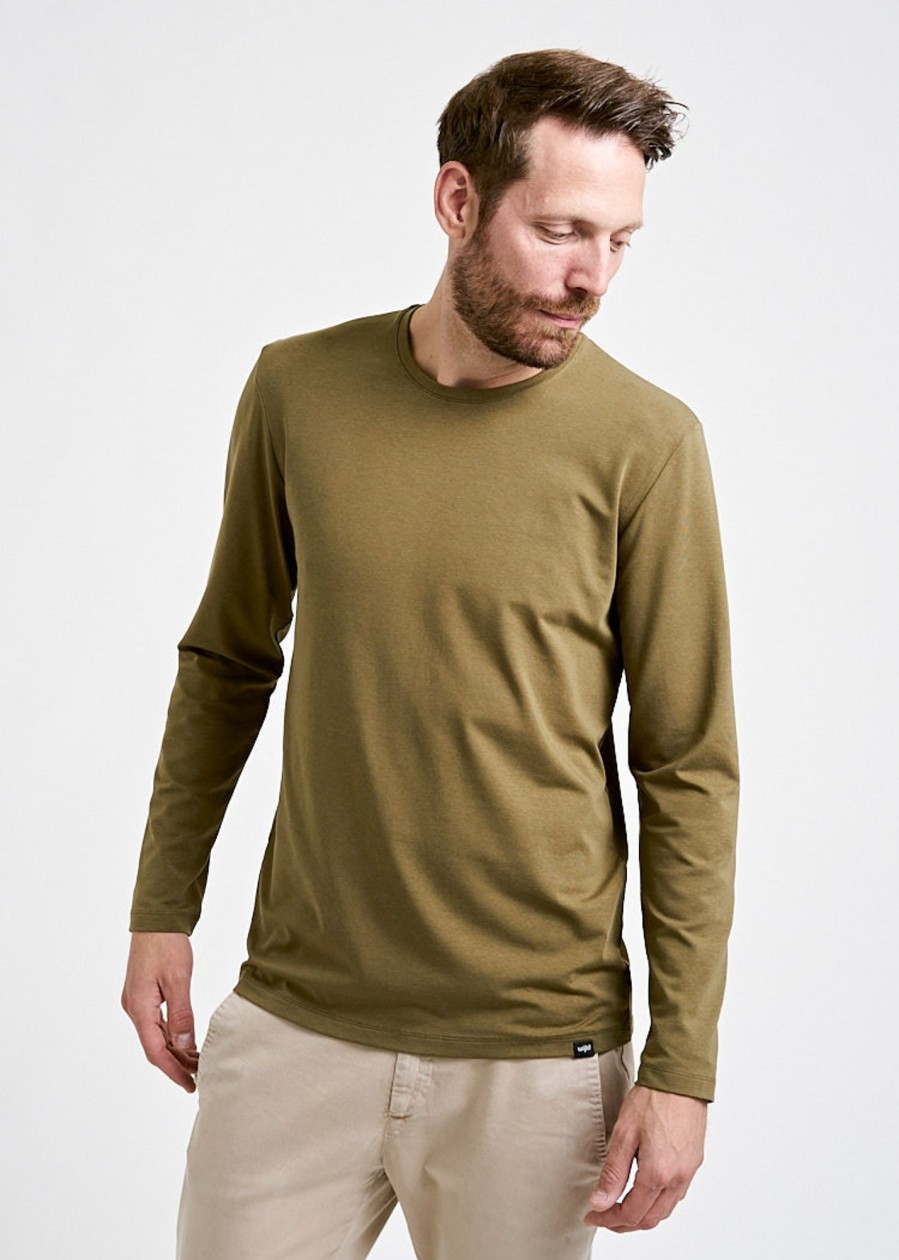 Herren wijld Langarmshirts | Herren Langarmshirt Olive