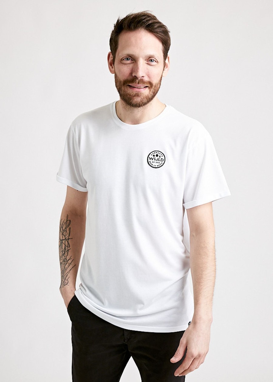 Herren wijld T-Shirts | Herren Woodshirt Turn Up Bright White