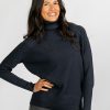 Damen wijld Pullover | Damen Rollkragen Strickpullover Indigo Blue