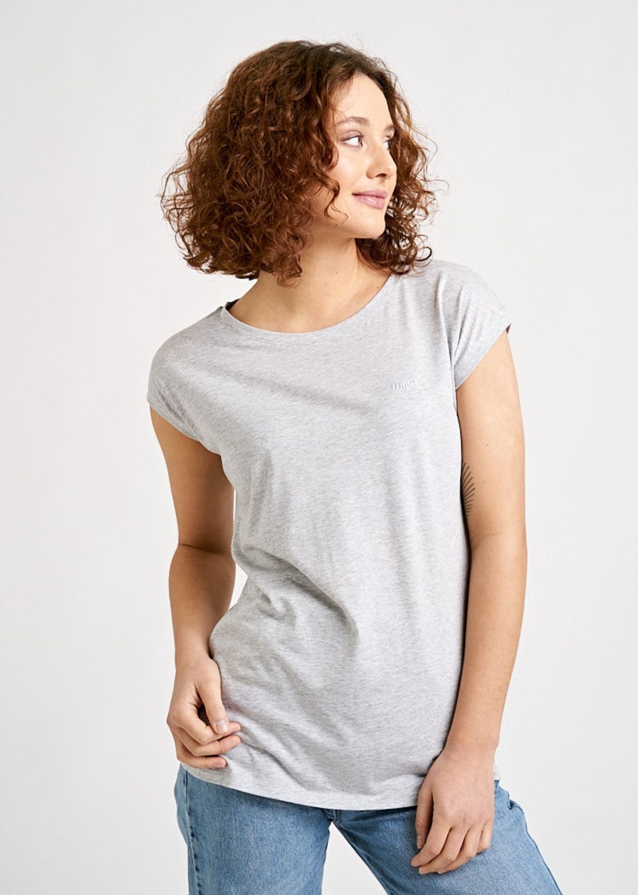 Damen wijld T-Shirts | Damen Woodshirt Kimono Gray Melange