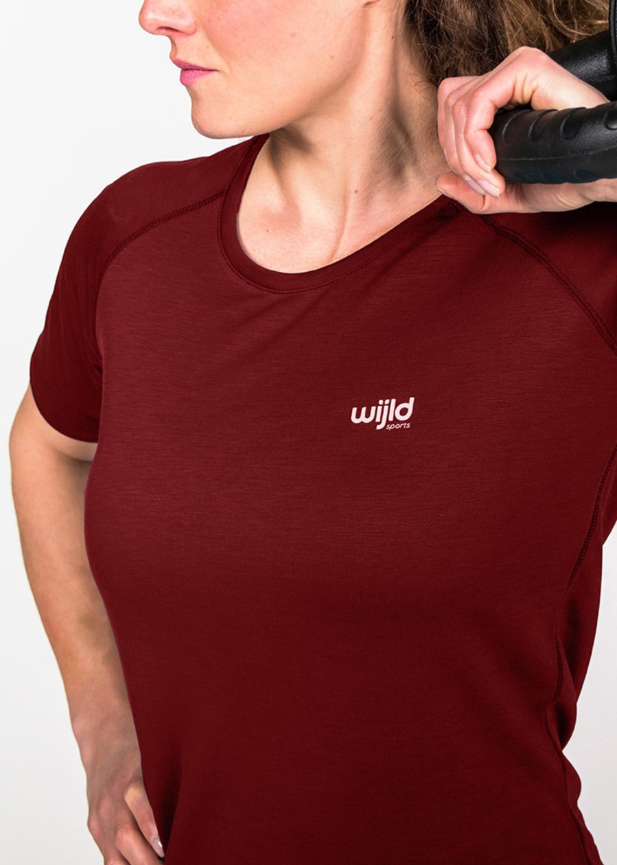 Damen wijld Shirts & Tops | Damen Sportshirt Dark Red