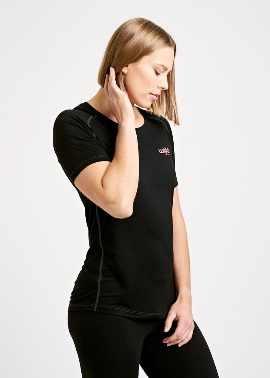 Damen wijld Shirts & Tops | Damen Sportshirt Black