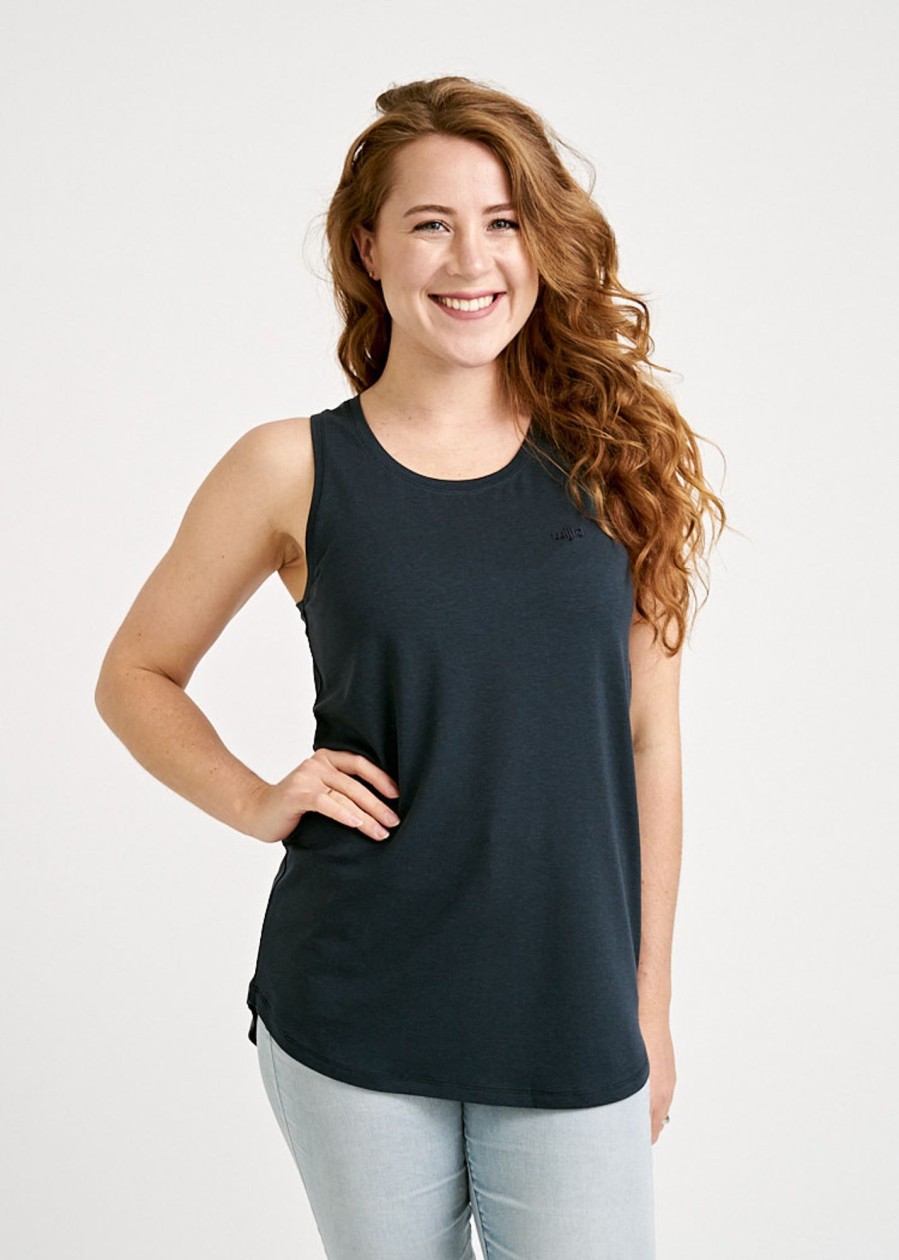 Damen wijld Tops | Damen Sleeveless Top Long Carbon