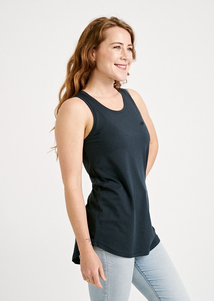 Damen wijld Tops | Damen Sleeveless Top Long Carbon