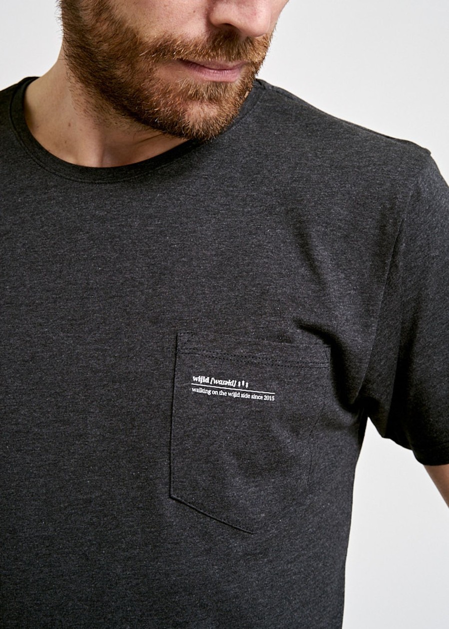 Herren wijld T-Shirts | Herren Pocket Woodshirt Anthrazit