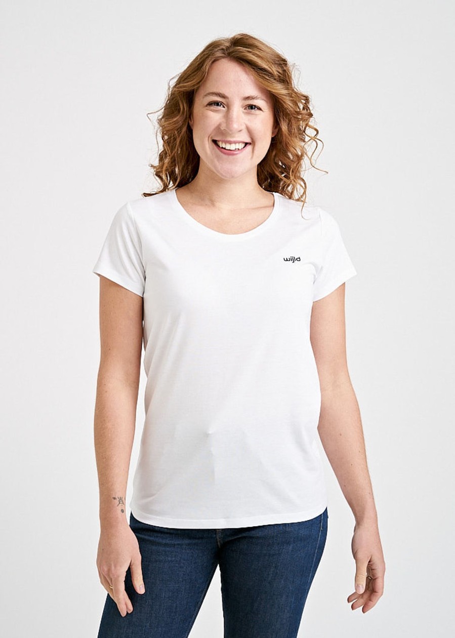 Damen wijld T-Shirts | Damen Woodshirt Slim Whiteblue