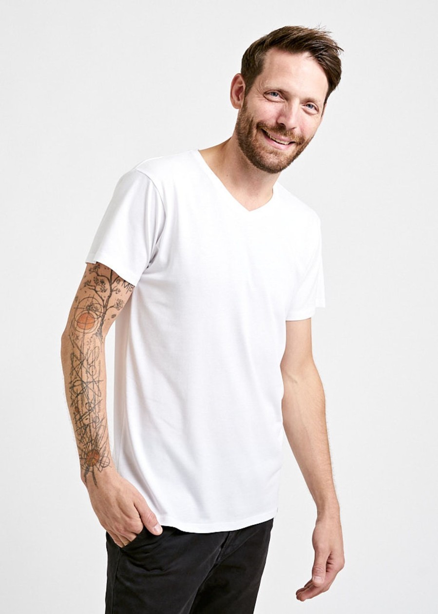 Herren wijld V-Ausschnitt | Herren V-Ausschnitt Woodshirt Bright White