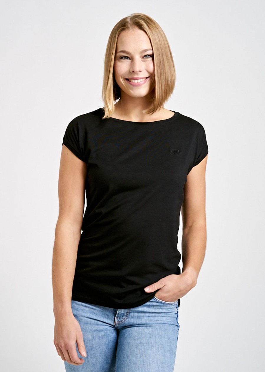 Damen wijld T-Shirts | Damen Woodshirt Kimono Black