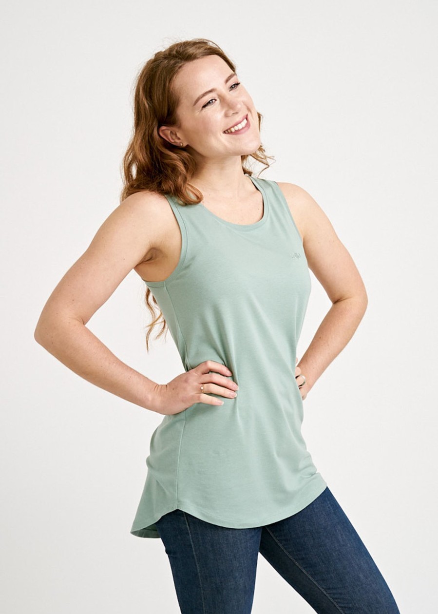 Damen wijld Tops | Damen Sleeveless Top Long Green Bay