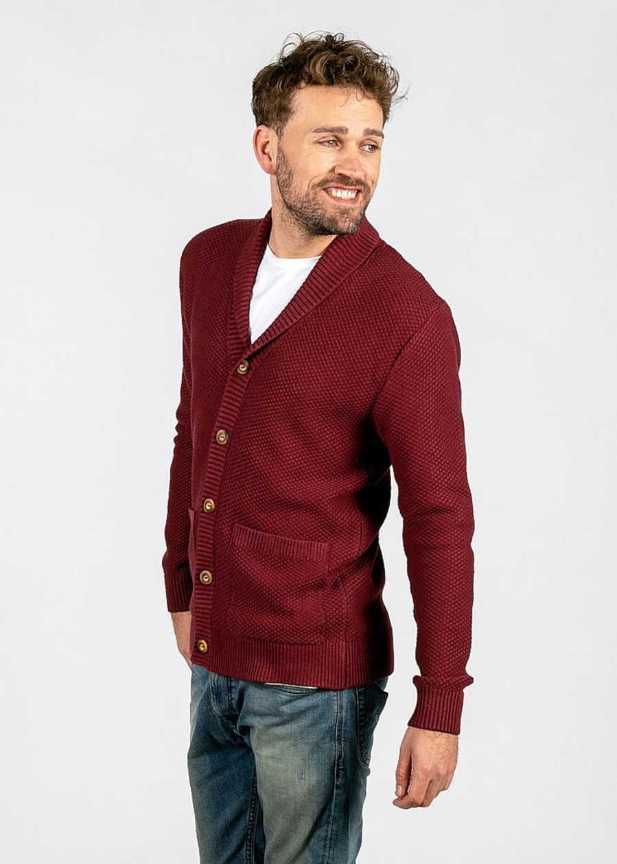 Herren wijld Cardigans | Herren Strick Cardigan Merlot